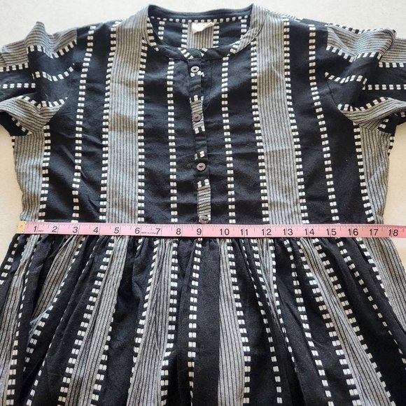 Janasya Black and White Textured Striped Dress Size L - Picture 15 of 17